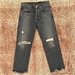Goldsign Distressed Straight Jeans